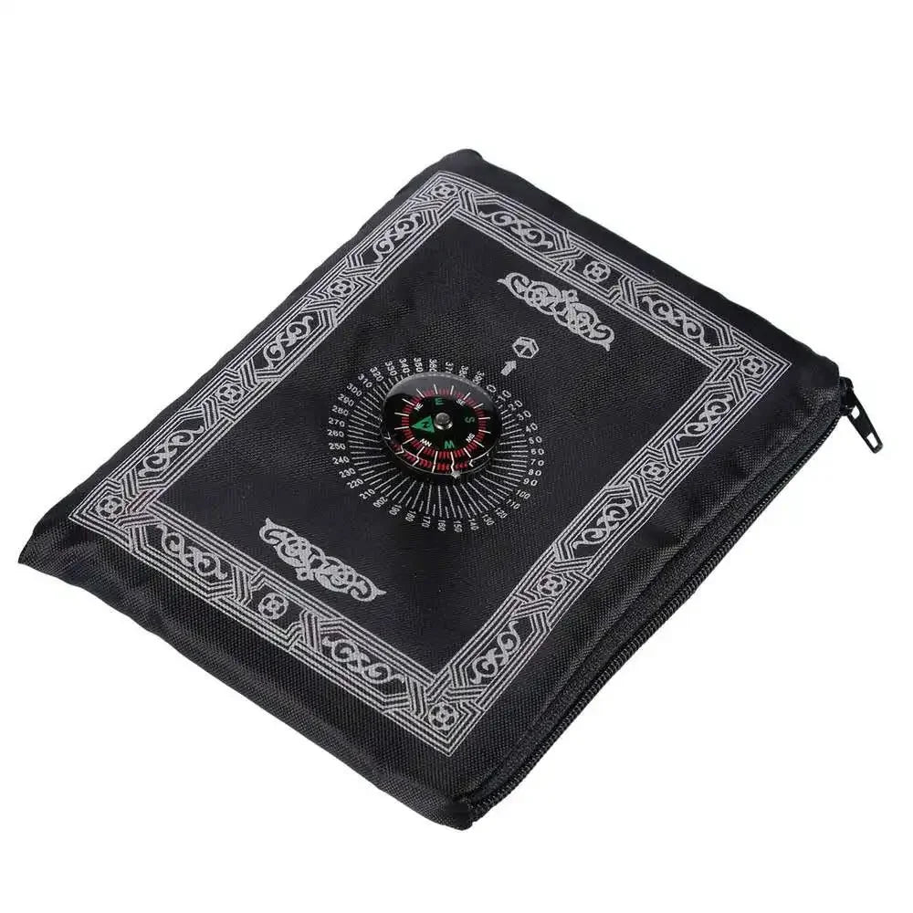 Portable Prayer Pocket Prayer Rug Islamic Gift Muslim Waterproof Praying Rug with Compass Travel Praying Blanket 100*60cm