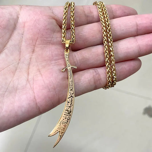 Beautiful engraved zulfiqar gold for women