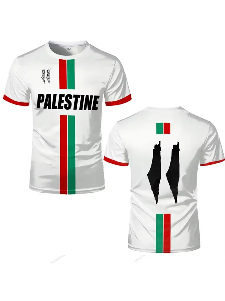 Palestine Football Jersey T Shirts Adult & Kids Light Luxury Digital Printed Soccer Uniforms Summer Mens Palestinian Flag Tees